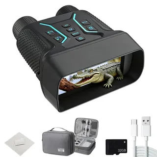 Night Vision Device, 4K UHD 36MP Infrarot Fernglas mit Nachtsicht, Nachtsichtgerät Jagd mit 32GB TF-Karte 8X Digitalzoom Reichweite 400M, 4000mAh Wiederaufladbares für Jagd Sicherheit Camping (A)