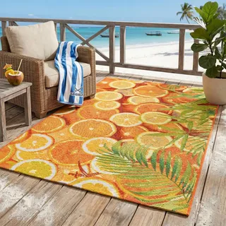 Sansibar Rantum Beach 001 Outdoor-Teppich 60 x 100 cm Orange