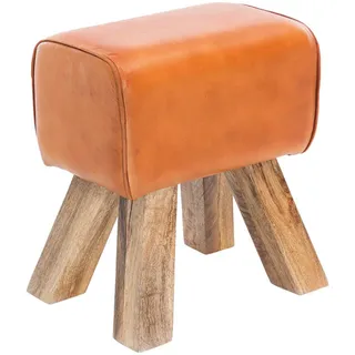 Wohnling Hocker WL5.108 Leder 40 x 47 x 30 cm Braun
