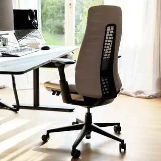 HAWORTH Fern Bürostuhl | Bis 150 kg | Netzrücken Beige | Rahmen Schwarz | Konfigurator