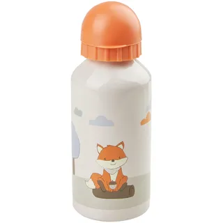Sterntaler Trinkflasche Fuchs Filou - leicht & robuste Aluminiumflasche - mit niedlichem Tierdruck - für zu Hause, Kindergarten & unterwegs - Geschenk, Fassungsvermögen 400 ml, lichtgrau