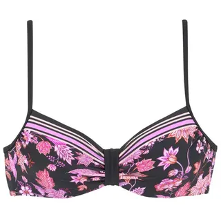LASCANA Bügel-Bikini-Top Damen Schwarz/Pink 46 Cup E