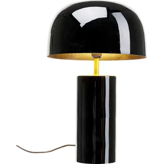 Kare Design Tischlampe Loungy, schwarz, Pilzform, handgearbeitet, 38cm