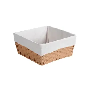 Kesper Brotkorb geflochten mit Stoffeinsatz, Kunststoff (PP) 17843 , Maße (B x T x H) : 35 x 35 x 16,5 cm