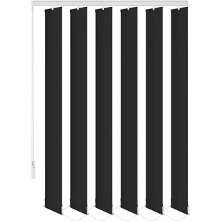 Thermo Lamellenvorhang verdunkelnd fertiges Komplettsystem Schiebevorhang (Schwarz Kr-8, 200x180 cm)