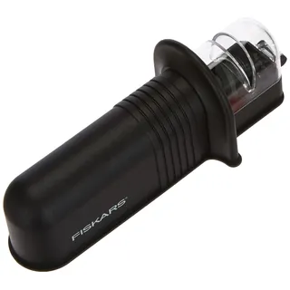 Fiskars Roll-Sharp Messerschärfer mit Keramik-Schleifstein, Kunststoff, Schwarz, Essential, 1023811