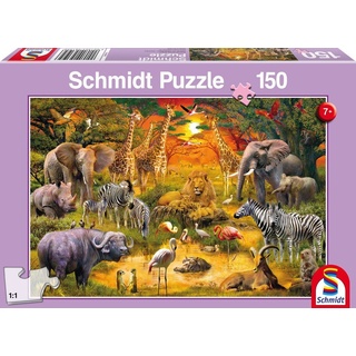 Schmidt Spiele GmbH Puzzle »150 Teile Schmidt Spiele Kinder Puzzle Tiere in Afrika 56195«, 150 Puzzleteile