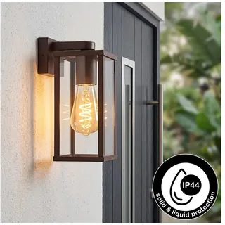 hofstein Außenwandleuchte Metall/Glas mit Bewegungsmelder IP44 rost/klar