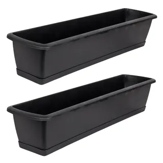 BigDean Blumenkasten 80 x 15 x 12 cm Anthrazit