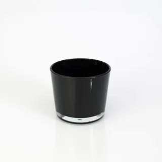 INNA-Glas Kleines Windlicht - Glasvase Alena, schwarz, 8,5cm, Ø 10cm - Tischlicht - Konische Vase