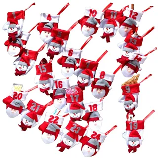 infactory Advents-Kalender: Adventskalender-Girlande mit 24 Nikolaus-Handschühchen (Adventskalender zum Selbstbefüllen, Weihnachtskalender, Schokolade)
