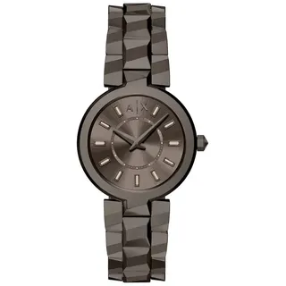 ARMANI EXCHANGE Quarzuhr AX4410, Armbanduhr, Edelstahlarmband, analog, Glassteine braun