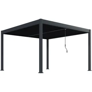 Green Spirit Pergola 4x4 m mit Lamellendach anthrazit, Aluminium - Lamellen Pavillon, Terrassenüberdachung, - Bellavista / Green Spirit - 2 Jahre Gewährleistung - mind. 14 Tage Rückgaberecht - Grau