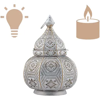 Orientalische Laterne Lampe Nachttischlampe Mahana Weiss