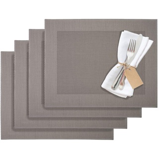 Westmark Tischsets/Platzsets, 4 Stück, 42 x 32 cm, Synthetik, Grau/Braun, Saleen Edition: Home