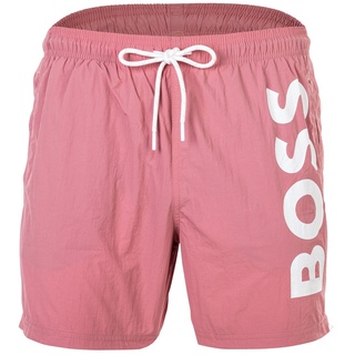 BOSS Herren Badeshorts - OCTOPUS, Swim Boxer, Badehose, gewebt, Logo, einfarbig Pink (Open Pink) S
