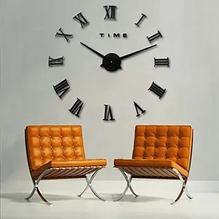 GMMH Wanduhr Selbst gestaltbar Do-it-Yourself XXL SCHWARZ 100-130 cm römische Zahl Wandtattoo