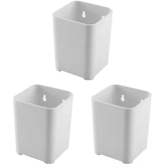 EXCEART Selbstklebender Multifunktionaler Stifthalter Wandmontage Ohne Bohren 10.50X8.50X24.30Cm Schreibtisch Organizer FüR BüRo Und Zuhause 3Er Set Mit Klebehaken Aus Leichtem Pp Kunststoff