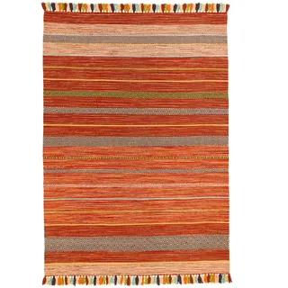Pergamon Kelim Kalleen Wollteppich 70 x 140 cm Terrakotta