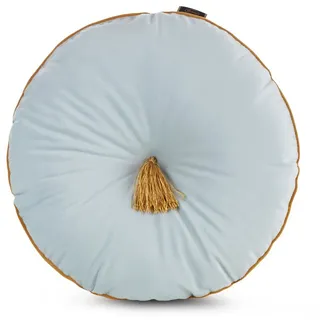 Eurofirany Sofakissen Runde Dekokissen, 40 cm Ø, Sofakissen, Velvet Kopfkissen, Samt grün