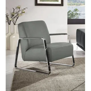 W.Schillig Cocktailsessel quadroo Velourgewebe 65 x 82 x 82 cm Grau mit Kissen