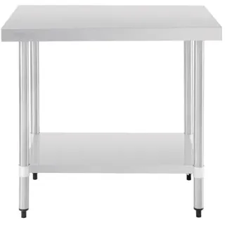 Vogue Edelstahl Arbeitstisch mit Regalboden 90 x 60 cm