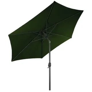 Lex XXL Alu Sonnenschirm Ø 3 m Kurbelschirm Garten Balkon Terrasse knickbar grün : Grün