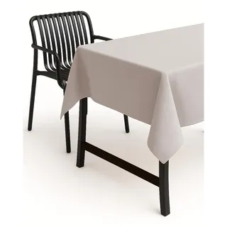 texpot Tischdecke 160 x 160 cm Hellgrau Leinenoptik Lotuseffekt Fleckschutz Bügelfrei Tischtuch