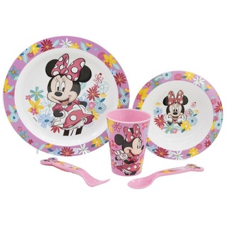 Disney Kindergeschirr-Set Disney Minnie Mouse Kinder Geschirr-Set 5 teilig, 1 Personen, Kunststoff bunt|rosa