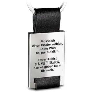 FABACH Schlüsselanhänger Mit Gravur Aus Leder - Bester Bruder Geschenk für Geschwister - Müsst Ich Einen Bruder Wählen