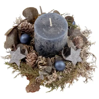 CreaFlor Home Adventskranz Adventsdeko, Handarbeit, natur, Weihnachtsdeko, H: 11cm