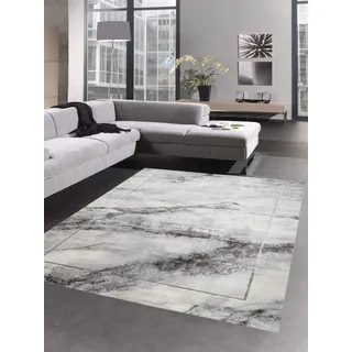 CARPETIA Teppich Wohnzimmer Teppich Wohnzimmerteppich Marmorteppich grau Größe 120x170 cm