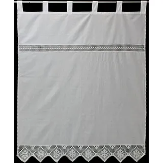 HOSSNER - ART OF HOME DECO Gardine Bärental, Schlaufen (1 St), halbtransparent, maschinell gefertigte Häkelspitze weiß 120 cm x 150 cm