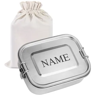 Brotdose Edelstahl mit Fächern,Lunchbox Auslaufsicher mit Trennwänd für Kinder mit Namensgravur (Personalisierter-800ml)