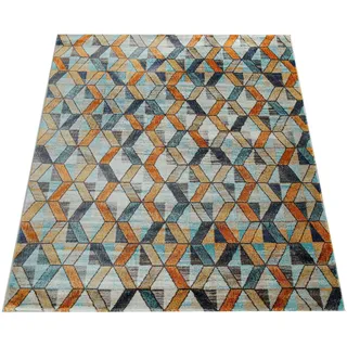 Teppich PACO HOME "Jazz 701" Teppiche Gr. B/L: 160 cm x 220 cm, 14 mm, 1 St., bunt (mehrfarbig) Esszimmerteppiche Kurzflor, modernes geometrisches Design und Used-Look