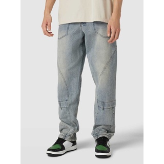 Straight Leg Jeans mit Ziernähten Modell 'SVERIGE', Hellblau, 36