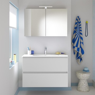 Burgbad Rocio Badmöbel-Set Waschtisch mit Waschtischunterschrank und Spiegelschrank B: 100.5 SGYQ100F6223