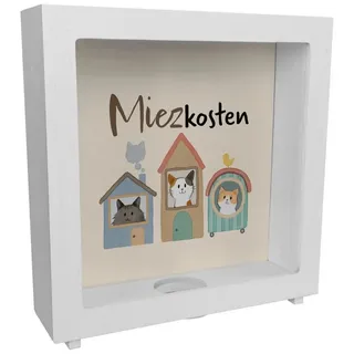 speecheese Spardose Katzen Rahmen Spardose aus Holz mit Spruch Miezkosten