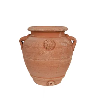 Biscottini Terrakotta Vase handgefertigt 16x20cm - Vase Boho deko - Blumenvase handerbeit - Kleine Tontöpfe Made in Italy - Vase Vintage für Garten und Interieur