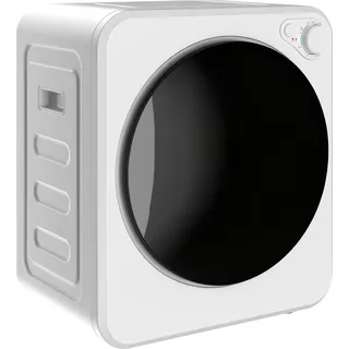 HOMCOM Mini Wäschetrockner 4 kg mit 5 Programme bis zu 60°C 800W/400W Freistehend Wandmontierbar Ablufttrockner mit reversibl Edelstahltrommel Trockner für Kleidung Wohnmobile Wohnheime Zuhause Weiß   Aosom