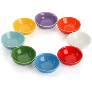 ZENFUN Set mit 8 Keramik-Dessertschalen, 105 ml, Müslischalen, runde Sojasauce, Dip-Schalen, bunte Suppenschalen, Terrakotta-Quetschschalen für Salat, Reis, Gewürze, Serviergeschirr für Küche