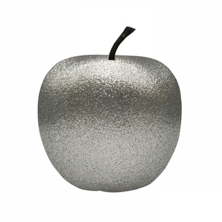 Deko-Apfel in Silber aus robustem Fiberglas, Größe XS - E2206-S1-GLS
