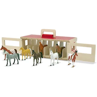 Melissa & Doug - Show-Pferdestall mit 8 Spielpferden - für fantasievolles Rollenspiel, für Kinder ab 3 Jahren