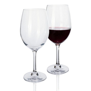 Gläser-Set Tiamo Rotwein Glas 2 Stück (20,7 oz) 590 ml, Camping Wein Gläser aus Kunststoff bruchfest kratzfest