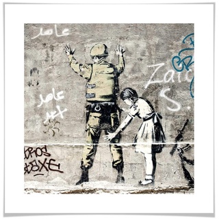Poster WALL-ART "Graffiti Bilder Mädchen und Soldat" B/H/T: 30 cm x 30 cm x 0,1 cm, bunt Bilder Poster, Wandbild, Bild, Wandposter