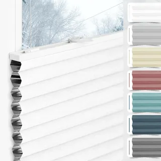 bobodeco Wabenplissee Plissee ohne Bohren Verdunkelung Klemmfix Thermo Verdunklungsplissee, Weiß-Weiß 80x200 cm(BxH), 100% Verdunkelnd & Sicht- & Schallschutz, Wärmeisolierung für Fenster & Tür