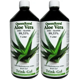 Naturheilmittel Heilsteine Methusalem GmbH Neu-Ulm QueenRoyal Aloe Vera Trinkgel 2x 1L Sparpack – 99,55% reines Barbadensis Miller Blattgel – Unverdünnt, KEIN Saft/Konzentrat, ohne künstliche ...