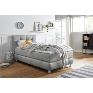 andas Boxspringbett Salo, incl. Topper, 6 Breiten, 2 Härtegrade, TFK auch in Härtegrad 4 grau 104 cm x 211 cm x 50 cm