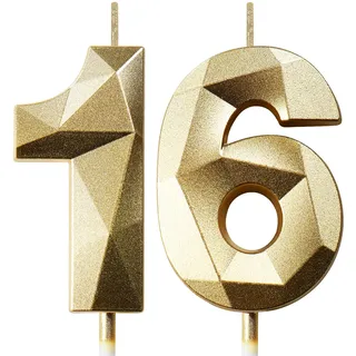 Geburtstagskerzen Zahlen Kerze 16 Tortendeko 16. Geburtstag Kerzen Geburtstag Gold Zahlen Geburtstagskerzen für Torte