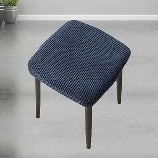 LIWLLIUA 2er Set Rechteckige Hockerbezüge, Dehnbare und Waschbare Hocker Abdeckung für Barhocker, Schminktisch und Fußhocker, Rechteckiger Ottomane Schutz,Royal Blue,30cm*30cm